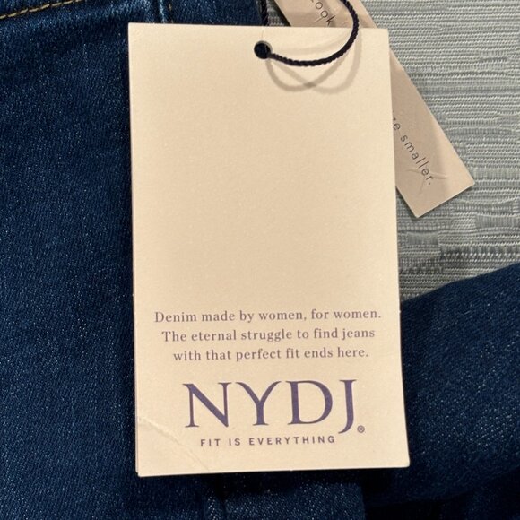 NYDJ Sheri Slim Jeans Womens 16W 36x30 Blue Straight Leg Lift Tuck Tech Denim - Picture 10 of 16